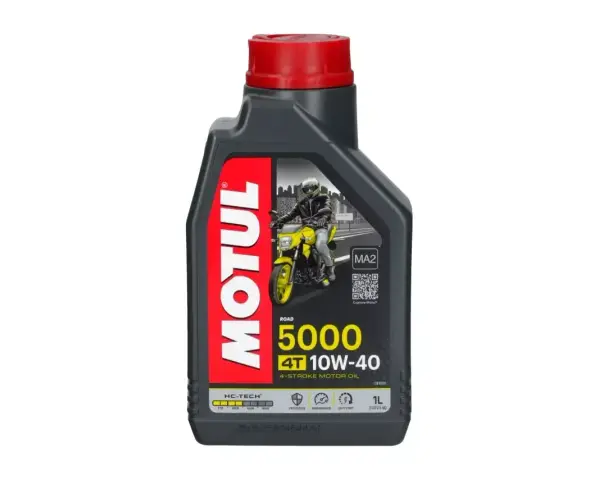 Olej Motul 5000 10W-40 dla motocykli. 10w40 co oznacza? To lepkość oleju, idealna dla wielu silników 4-suwowych.