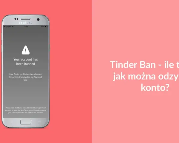 Telefon z komunikatem "Your account has been banned" na ekranie. Tinder usunął mi konto, ale czy da się je odzyskać?