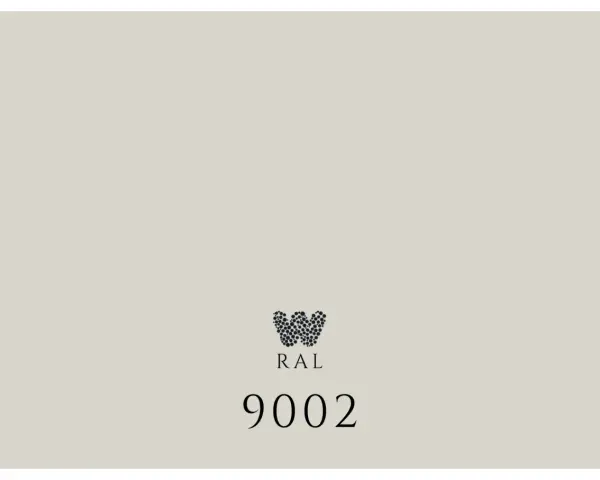 Jasnoszary odcień RAL9002 z logo i numerem 9002.