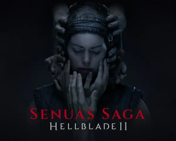 Senua, con los ojos cerrados y rodeada por manos que la sujetan, se prepara para su viaje en Hellblade 2.
