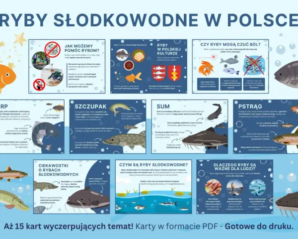 Znak zodiaku Ryby trwa od 19 lutego do 20 marca. Na ilustracji ryby słodkowodne w Polsce.