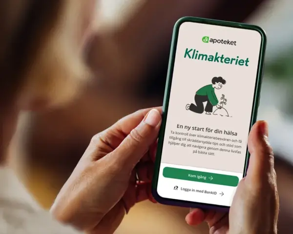 En app från Apoteket hjälper dig att hantera klimakteriet och besvär som ont i leder. Få tips och stöd för en bättre livsfas.