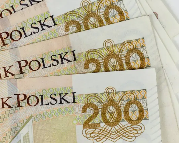 Kilka banknotów 200 zł ułożonych jeden na drugim. To polska waluta, która może posłużyć jako nova mispra capital.