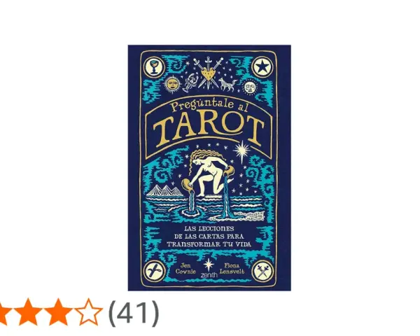 Portada del libro "Pregúntale al Tarot", con ilustraciones místicas y la frase "Las lecciones de las cartas para transformar tu vida".