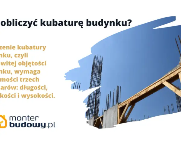Obliczanie kubatury budynku wymaga znajomości jego wymiarów. Widoczna konstrukcja betonowa i drewniana szalówka zapowiadają budowę.