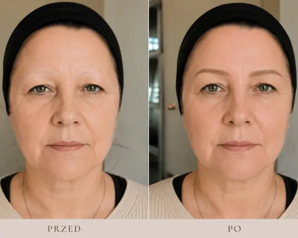 Efekt metamorfozy: rekonstrukcja brwi metodą włoskową nadała twarzy wyrazistości i młodzieńczego blasku.