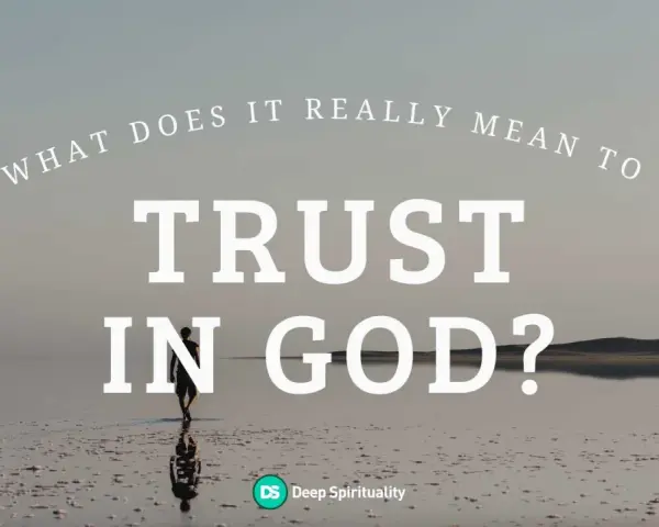 A lone figure walks across a vast, reflective surface, embodying the journey to trust in God.