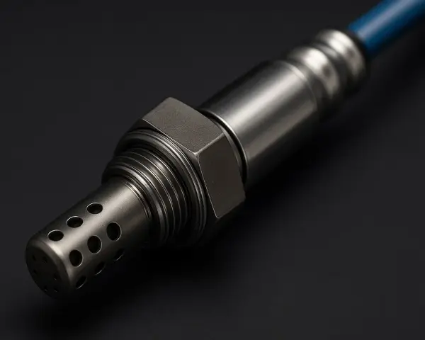 Sensore lambda macchina in metallo con cavo blu, parte essenziale per il controllo delle emissioni.