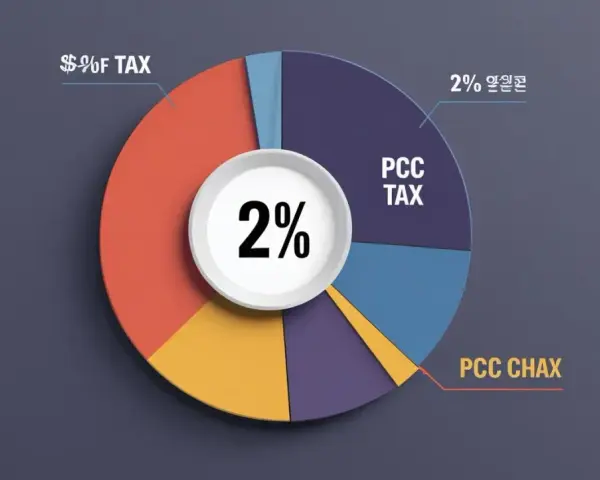 Wykres kołowy przedstawia podział kosztów, gdzie 2% to podatek od czynności cywilnoprawnych (PCC TAX).