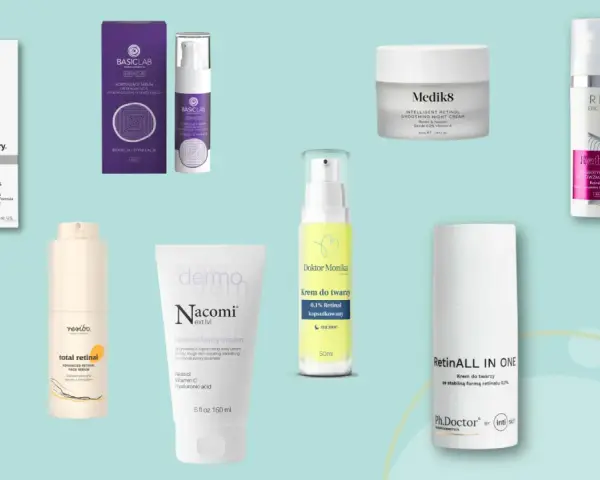 Kolekcja kosmetyków z retinalem: kremy, serum i emulsje od The Ordinary, Medik8, Nacomi, Basiclab i innych.