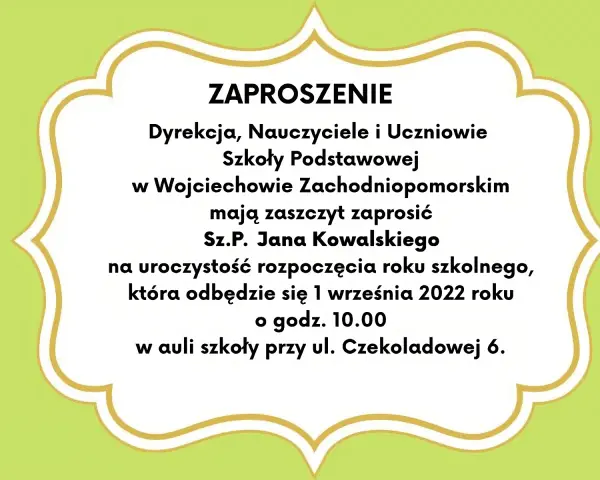 Jak napisać zaproszenie E8, aby zdobyć maksymalne punkty na egzaminie