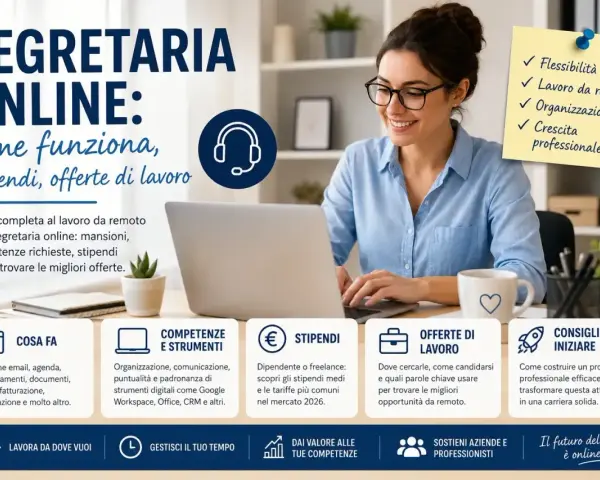 Guida completa per segretarie online: scopri mansioni, competenze, quanto guadagna una segretaria e dove trovare offerte di lavoro da remoto.
