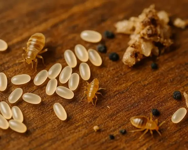 Huevos de insectos y ninfas en madera. Aprende a identificar huevos de insectos en casa para un control efectivo.
