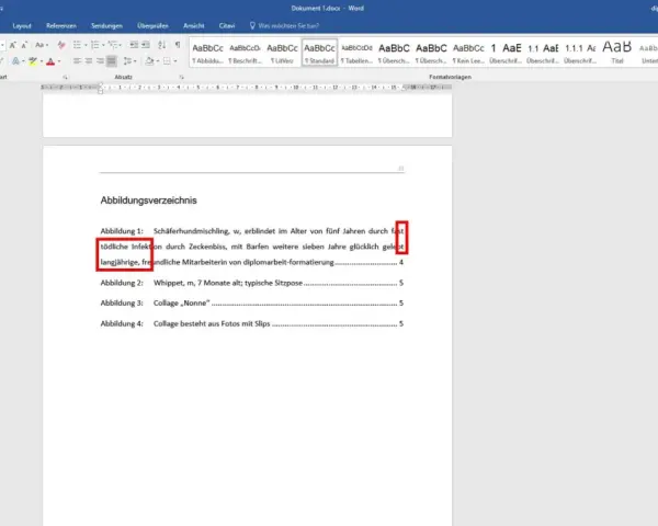 Das Abbildungsverzeichnis in Word zeigt eine Liste von Abbildungen mit Titeln und Seitenzahlen, die für die diplomarbeit formatierung erstellt wurde.