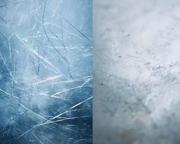 Close-up of a scratched surface, showing fine lines and cracks. This texture might make you wonder, does plexiglass shatter?