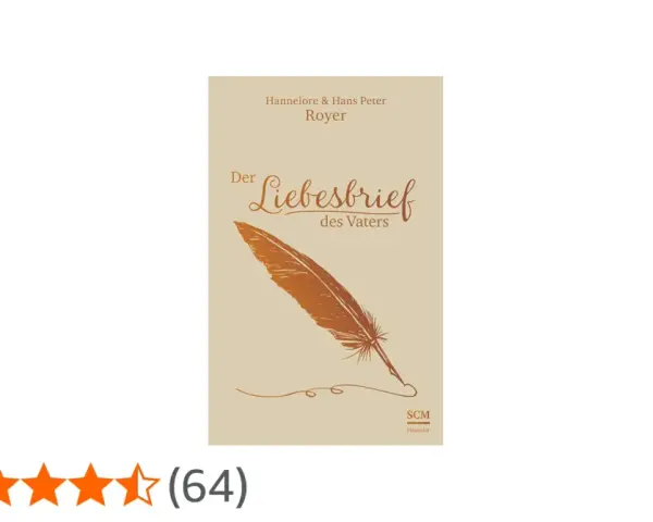 Ein Buchcover mit dem Titel "Der Liebesbrief des Vaters" und einer Feder.