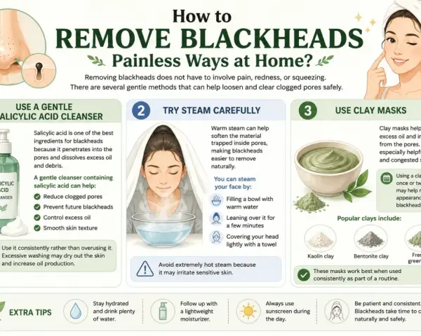 Learn how to remove deep blackheads with gentle methods: salicylic acid cleanser, steam, and clay masks. Be patient for clear skin.