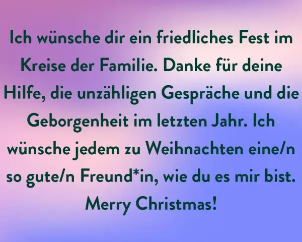 Weihnachtsgrüße mit Gedichttext auf farbigem Hintergrund.