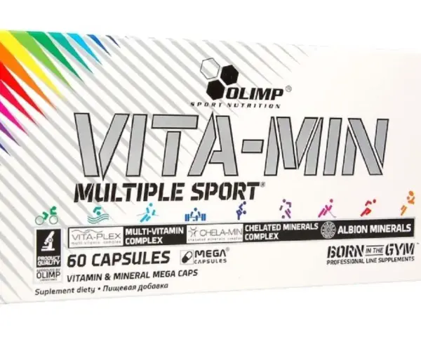Olimp Vita-Min Multiple Sport - najlepsze witaminy dla mężczyzn. Opakowanie 60 kapsułek z kompleksem witamin i minerałów.