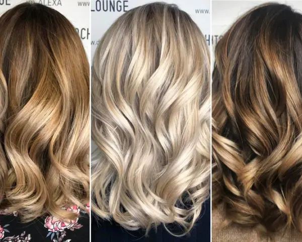 Drei Frauen mit unterschiedlichen Haarfarben: Braun mit Highlights, Blond und Dunkelbraun mit Highlights. Welche Haarfarbe passt zu mir?