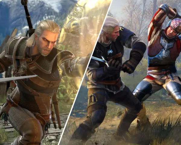Geralt walczy z przeciwnikiem. Wybierz odpowiednie wiedźmin 3 poziomy trudności, by dostosować wyzwanie.