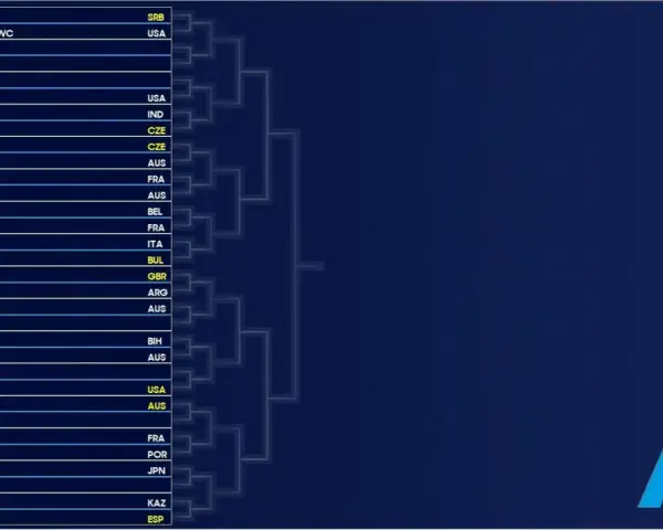 Cuadro masculino del Open de Australia con jugadores como Novak Djokovic y Carlos Alcaraz.