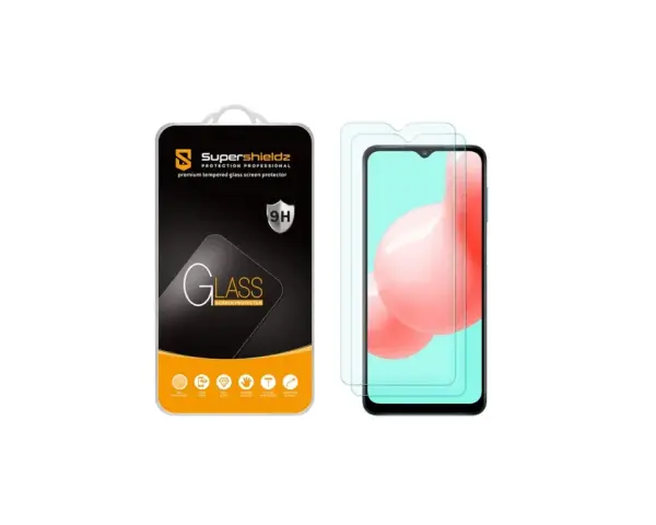 Opakowanie z folią ochronną i dwa szkła hartowane Samsung A32 5G.
