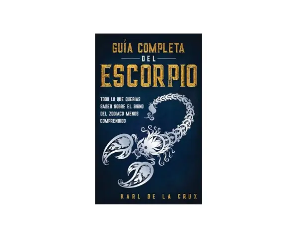 Guía completa del Escorpio, con un escorpión plateado y el texto "Ascendente Escorpio".