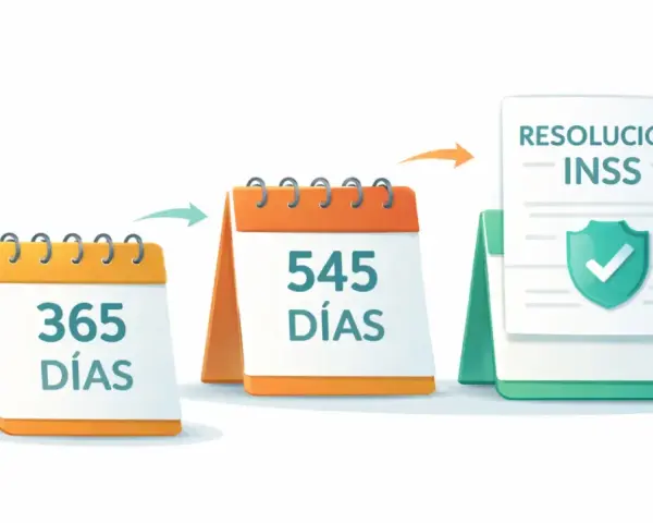 Calendarios muestran 365 y 545 días, seguidos por una resolución del INSS. Llevo un año de baja, ¿quién me paga ahora?