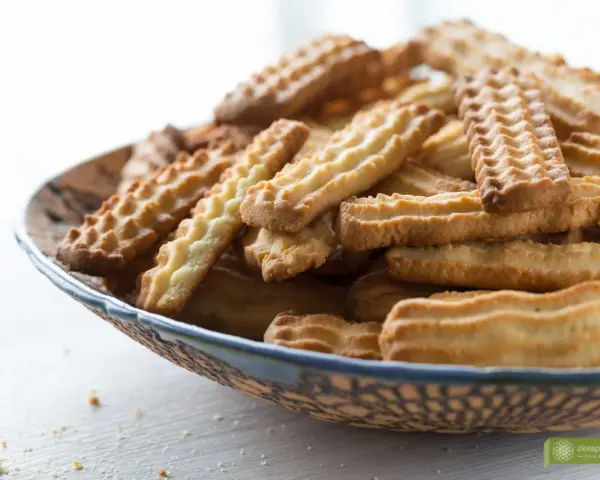 Stos ciasteczek w misce, idealnych do kawy. Pyszny przepis na ciastka, który warto wypróbować.