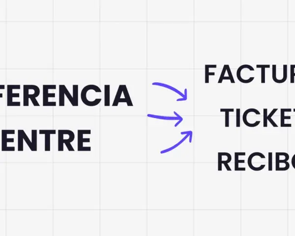 Diferencia entre factura, ticket y recibo.