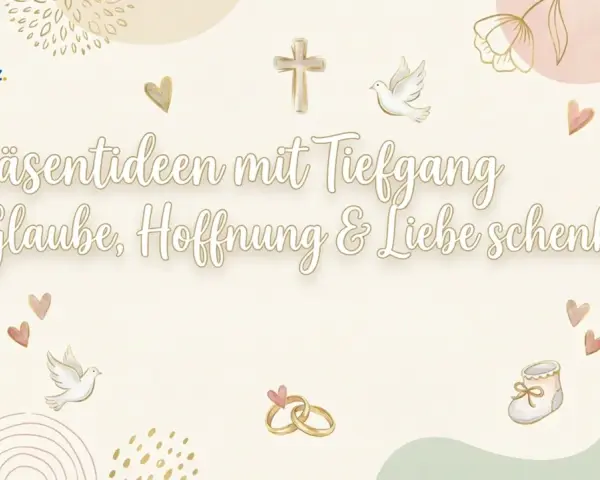 Bolanz: Präsentideen mit Tiefgang. Glaube, Hoffnung & Liebe schenken. Christliche Trostworte und Symbole wie Kreuz, Taube, Herzen, Ringe und Babyschuh.