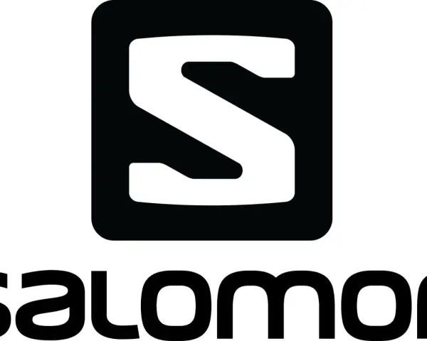 Logo de Salomon con la S estilizada y el nombre de la marca. Ideal para tu guía de tallas Salomon.