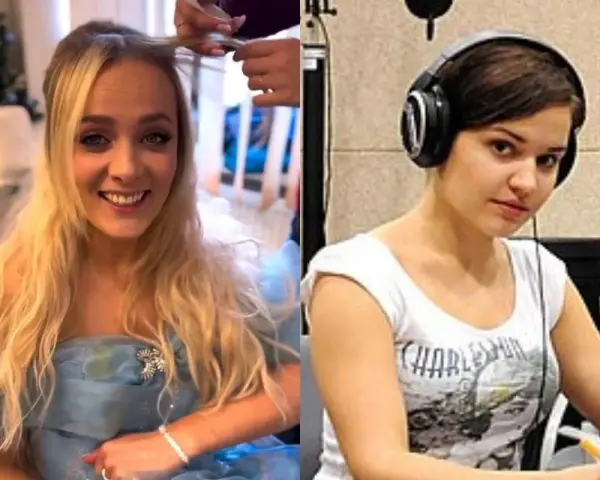 Ola Radwan, znana z "Jaka to melodia?", w dwóch odsłonach: przygotowania do występu i w studiu nagraniowym.