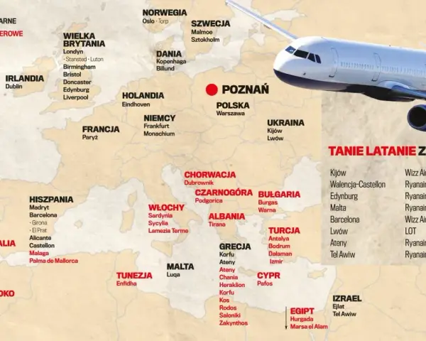 Poznań-Ławica: Wszystkie kierunki, nowe trasy i tanie loty 2026