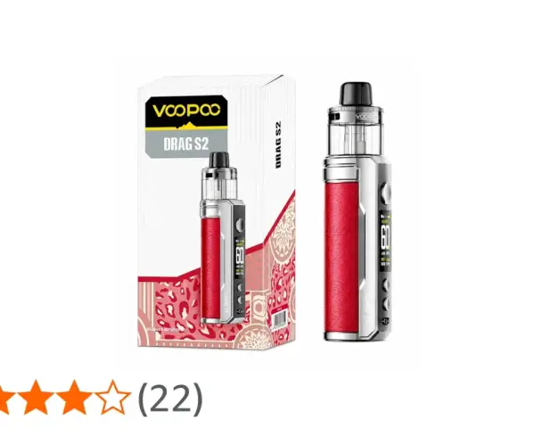 El kit Voopoo Drag S2 rojo, con su diseño elegante y potente, listo para ofrecer una experiencia de vapeo excepcional.