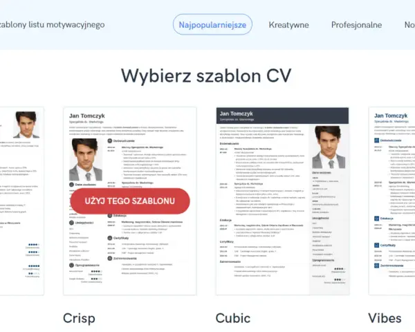Wybieraj spośród szablonów CV, aby łatwo stworzyć profesjonalny dokument. Dowiedz się, jak napisać CV na telefonie, korzystając z gotowych wzorów.