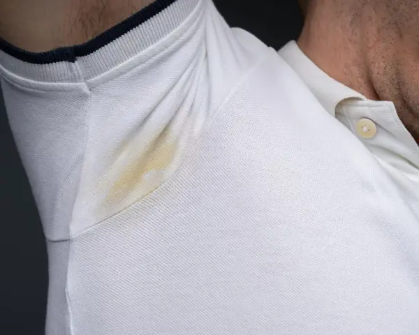 Żółte plamy pod pachami na białej bluzce polo. Dowiedz się, jak sprać żółte plamy z białej bluzki, by znów wyglądała jak nowa.