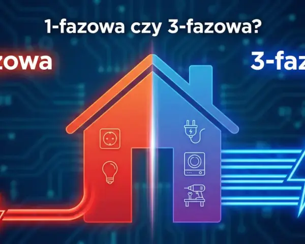 Dom podzielony na 1-fazowy (230V) i 3-fazowy (400V). Wybierz odpowiedni prąd siła dla swoich potrzeb.