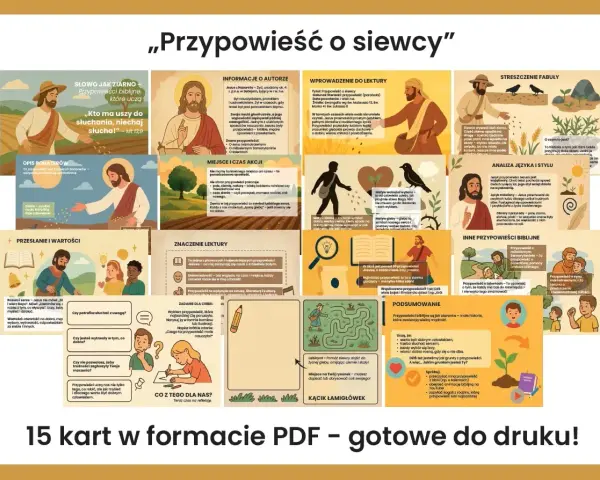 Chrystus sieje ziarno słowa Bożego, które uczy nas o wartościach i życiu.