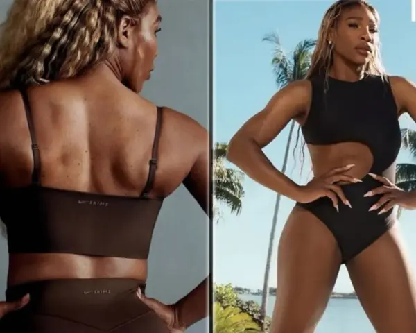 Serena Williams, mostrando su físico atlético. Su serena williams peso y altura son un testimonio de su dedicación.
