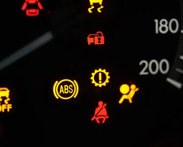 Kontrolka samochód z kluczem Opel Astra świeci się, obok ABS i poduszki powietrznej.