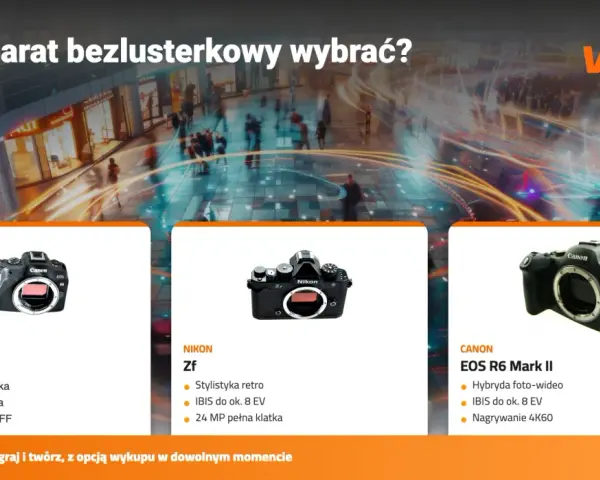 Poradnik: jaki aparat bezlusterkowy wybrać? Prezentacja Canon EOS R8, Nikon Zf i Canon EOS R6 Mark II.