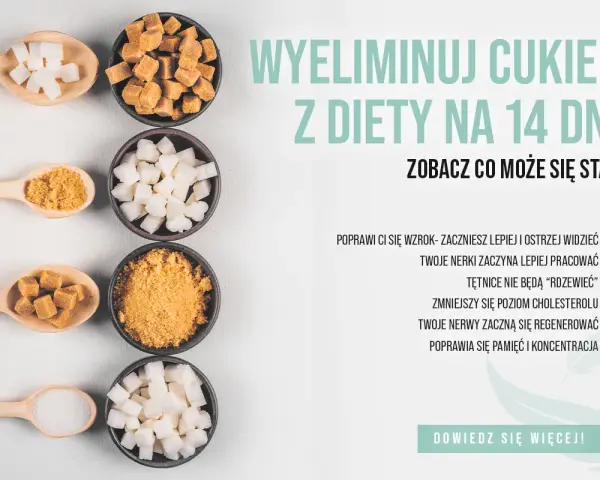 Łyżki z cukrem i miseczki z różnymi rodzajami cukru. Dowiedz się, jak odstawić cukier i jakie korzyści przyniesie Ci dieta bez cukru.