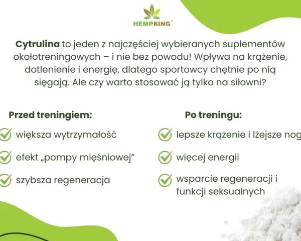 Cytrulina przed treningiem: pompa, siła i regeneracja jak to działa?