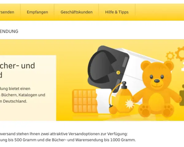Illustration eines Teddybären, einer Parfümflasche und eines Pakets mit Gewichten.
