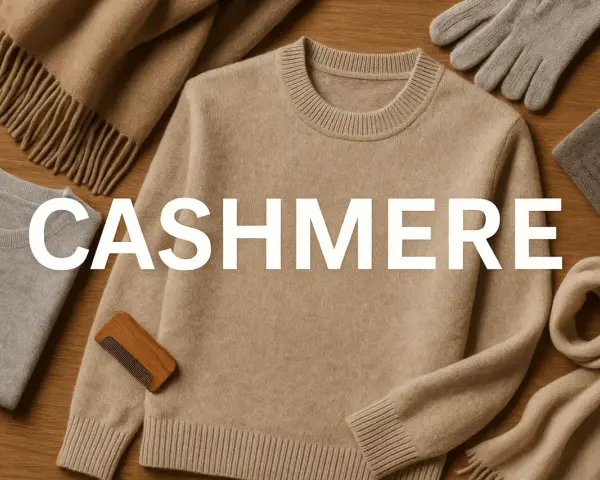 Prendas de lujo: suéteres, bufanda, guantes y peine para el cuidado de que es el cashmere, la fibra más suave y cálida.