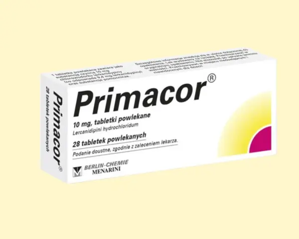 Primacor, nowy lek na niewydolność serca, w opakowaniu 28 tabletek powlekanych.