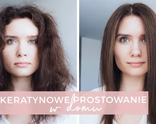 Przed i po: zniszczone, puszące się włosy po domowej keratynie na włosy stają się gładkie i lśniące.