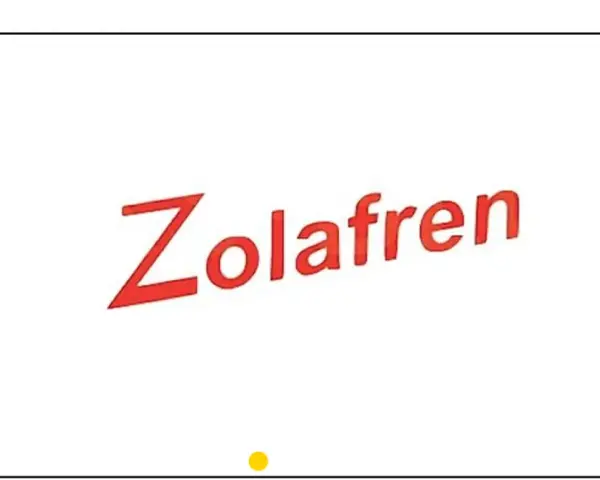 Napis "Zolafren" w kolorze czerwonym na białym tle.